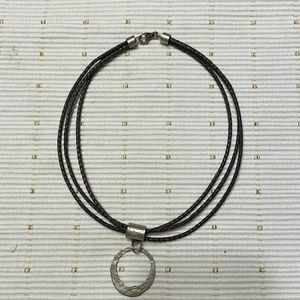 Brown leather Silpada necklace